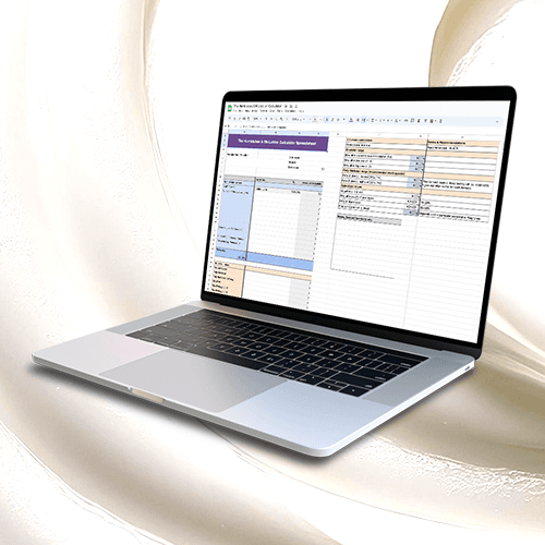 The Lotion Formulation Calculating Spreadsheet
